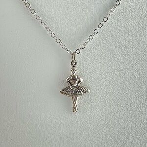 Ballerina Pendant Necklace, Dancer Necklace, Antiqued Silver, Dance Recital Gift